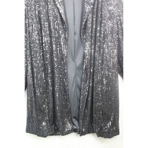 The Limited Black All Over Sequins Open Front Cardigan-Size 2X-Event-Party - Picture 2 of 10